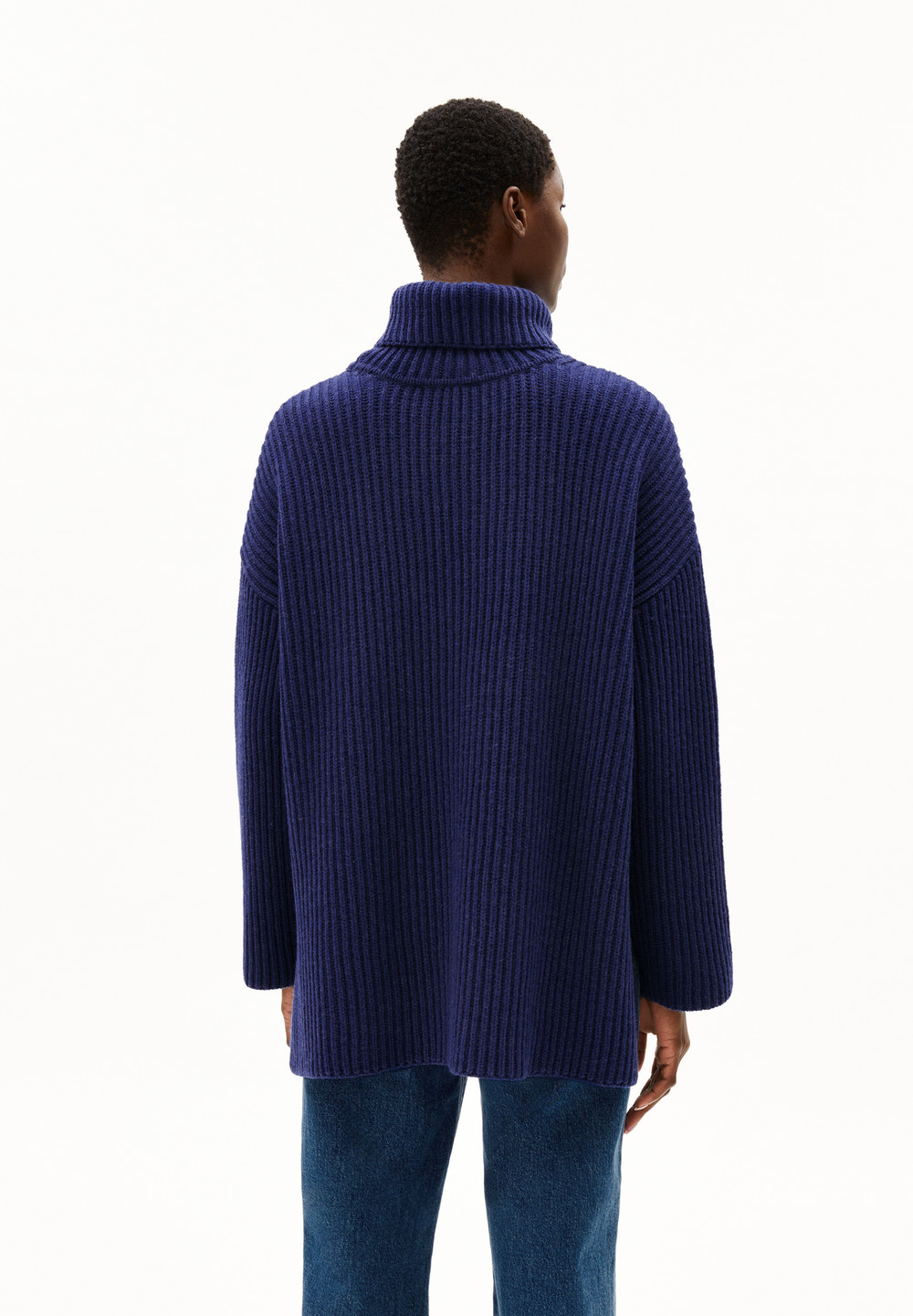 ARMEDANGELS VAESSAA Sweater Oversized Fit made of Organic Wool Mix Tiefesblau | XUWC-20568