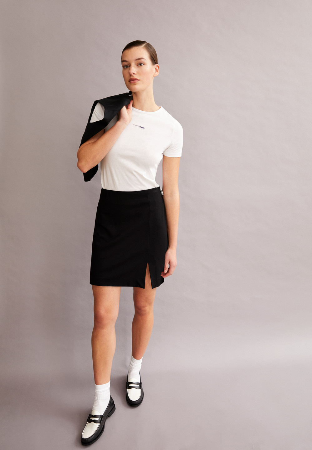 ARMEDANGELS VANJARAA Jersey Skirt Slim Fit made of LENZING™ ECOVERO™ Viscose Mix Schwarz | BDHM-48509