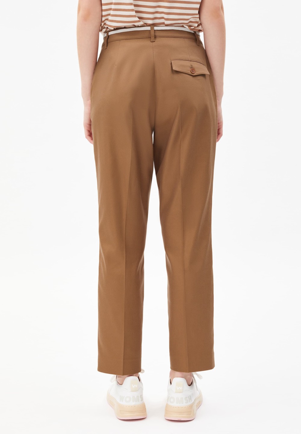 ARMEDANGELS VARMAA SOLID Pants made of Organic Cotton Mix Smoky Almond | KAZN-29053