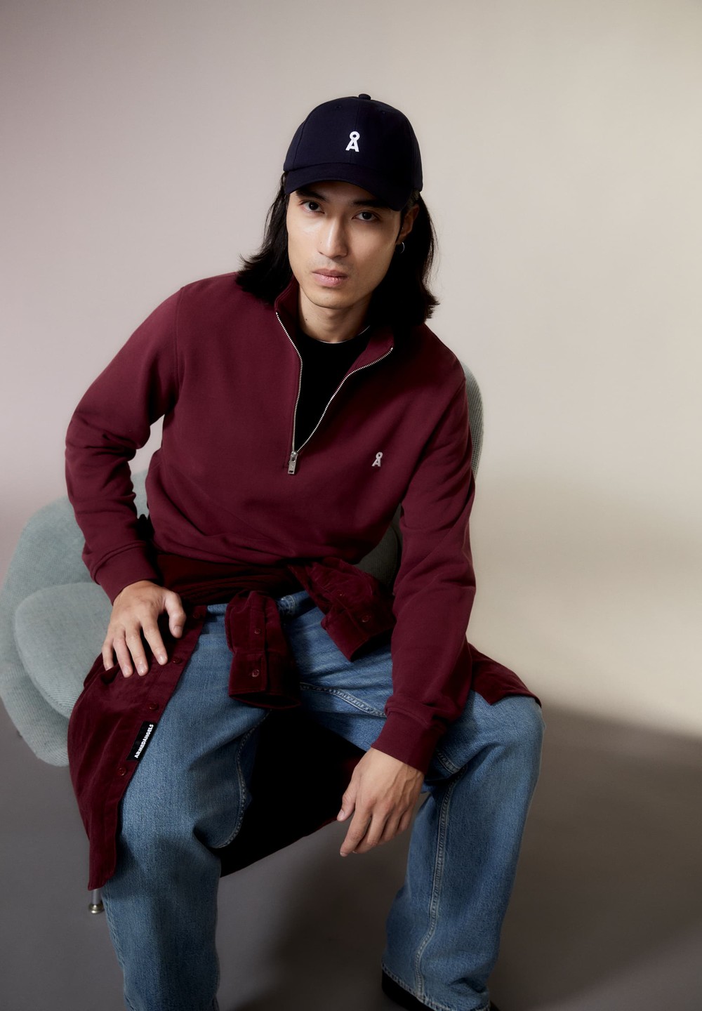 ARMEDANGELS WAARLO COMFORT Sweatshirt Regular Fit made of Organic Cotton Mix Cranberry Juice | KLBM-53708