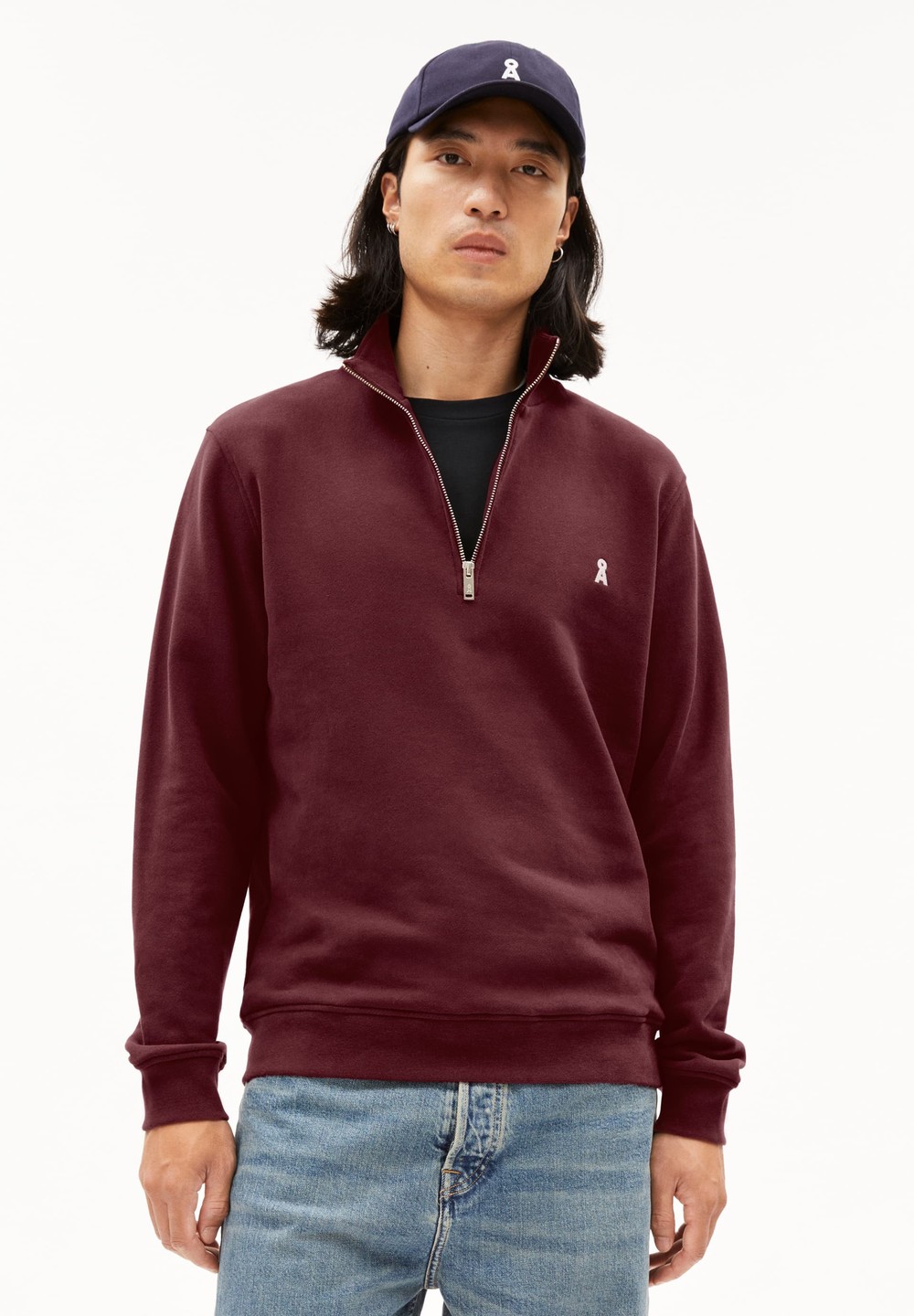 ARMEDANGELS WAARLO COMFORT Sweatshirt Regular Fit made of Organic Cotton Mix Cranberry Juice | KLBM-53708