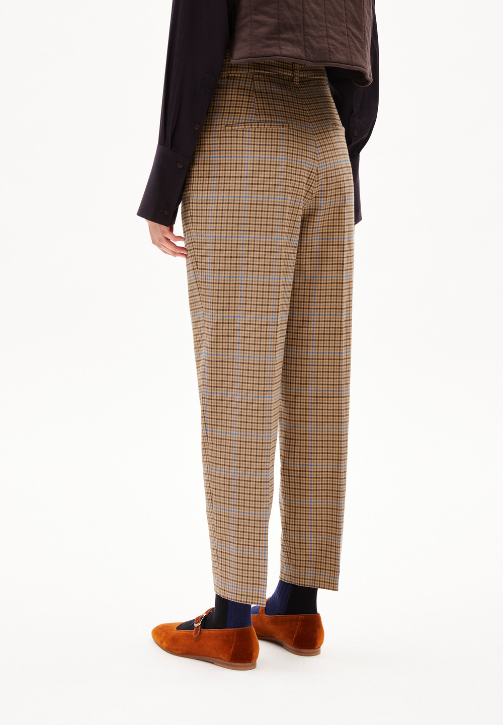 ARMEDANGELS WARMAAR PATTERN Woven Pants made of Organic Cotton Mix Dry Bark | AZEW-20315