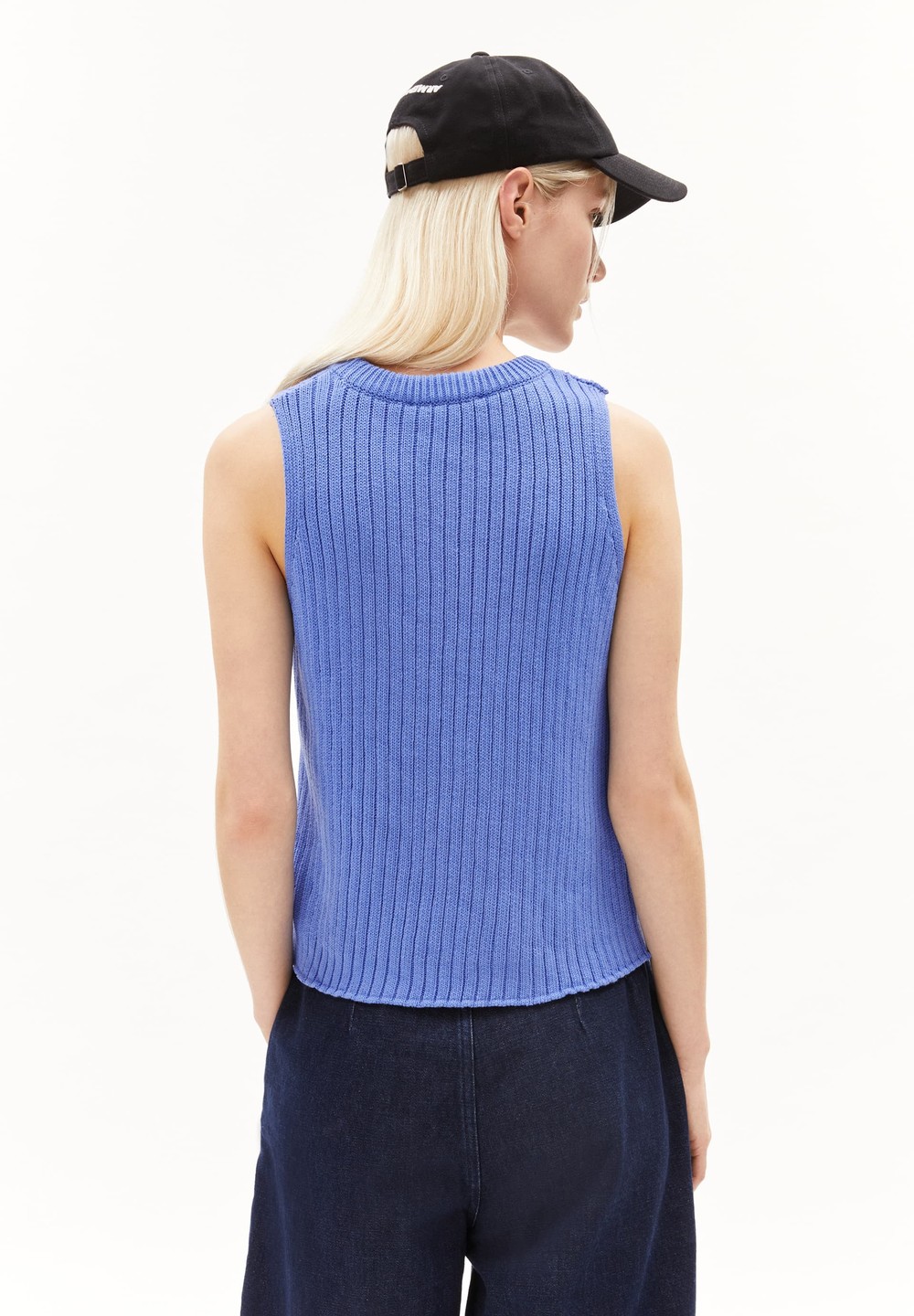 ARMEDANGELS WIOLAA Knit Top Regular Fit of Organic Cotton Blau | UDMZ-16508