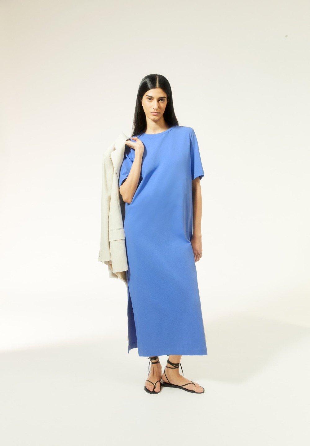 ARMEDANGELS XELINAA Heavyweight Jersey Dress Relaxed Fit made of Organic Cotton Mix Blau | YLVP-76092