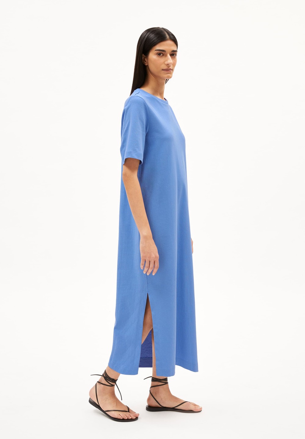 ARMEDANGELS XELINAA Heavyweight Jersey Dress Relaxed Fit made of Organic Cotton Mix Blau | YLVP-76092