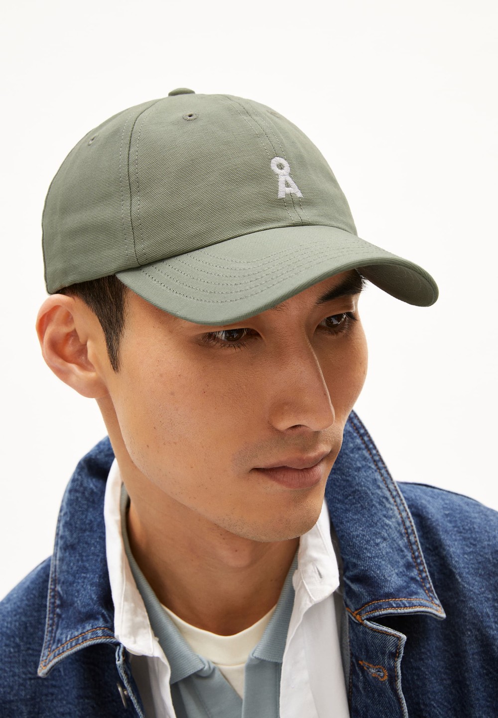 ARMEDANGELS YENAAS BOLD Cap made of Organic Cotton Grau Grün | JQIO-73695