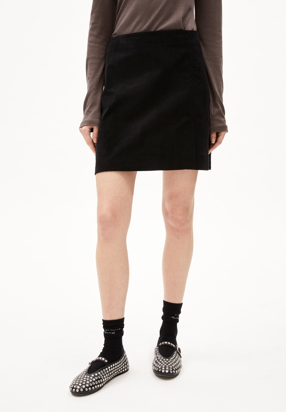 ARMEDANGELS ZAILAA CORDUROY Woven Skirt Regular Fit made of Organic Cotton Mix Schwarz | EBDI-67913