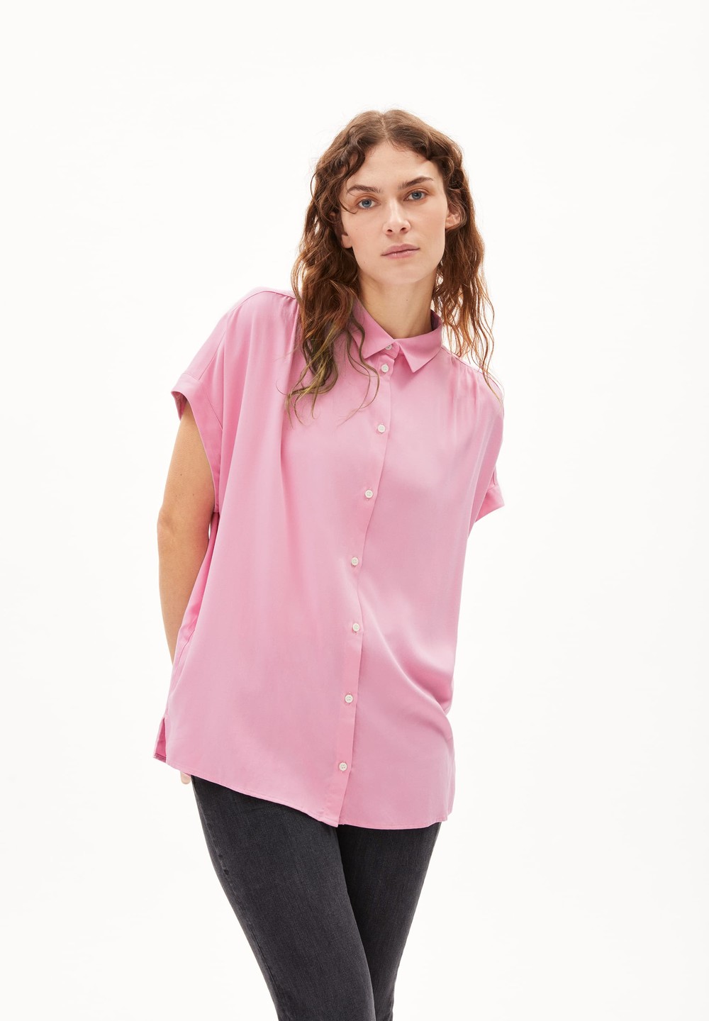 ARMEDANGELS ZONYAA Blouse Relaxed Fit made of LENZING™ ECOVERO™ Viscose Rosa | HYRC-51689